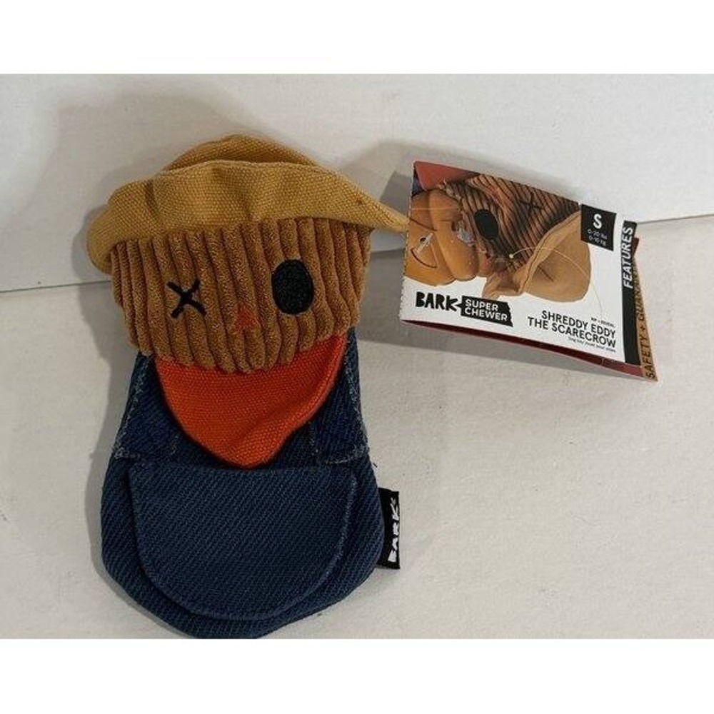 Bark‎ Box Shreddy Eddy The Scarecrow Super Chewer Dog Toy New Size Small 0-20lbs